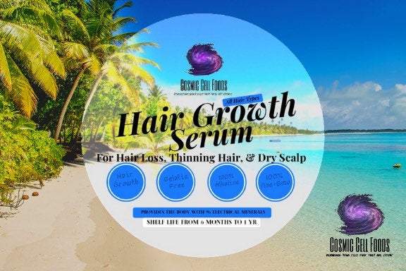 Hair Growth Serum - 100% Alkaline & Organic - For Hair Loss - Thinning Hair - Dry Scalp - The Cosmic Chef